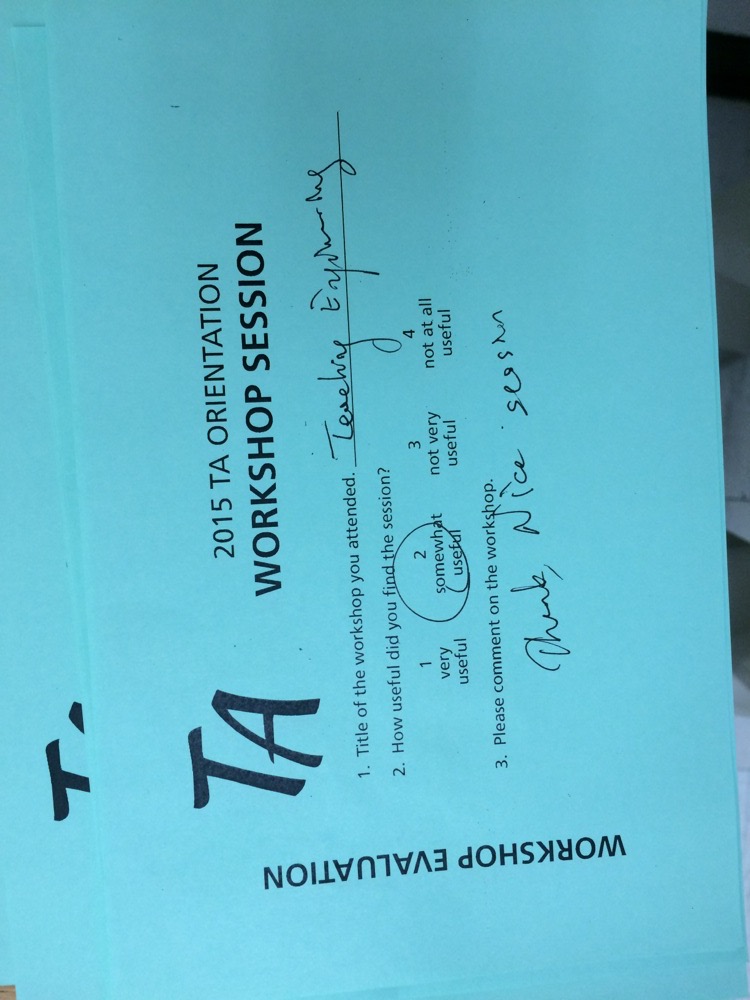 TA Orientation feedback 2017-18